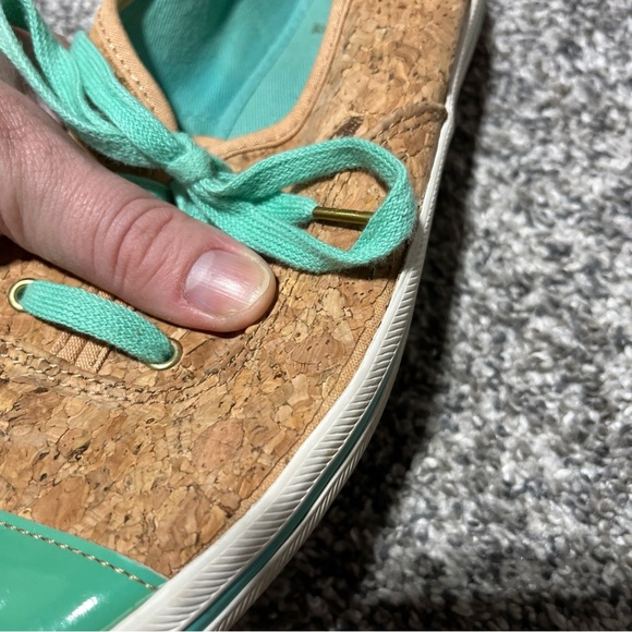 Keds x Kate Spade Cork Cream teal womens sneakers size 6.5 See Note - Picture 5 of 11